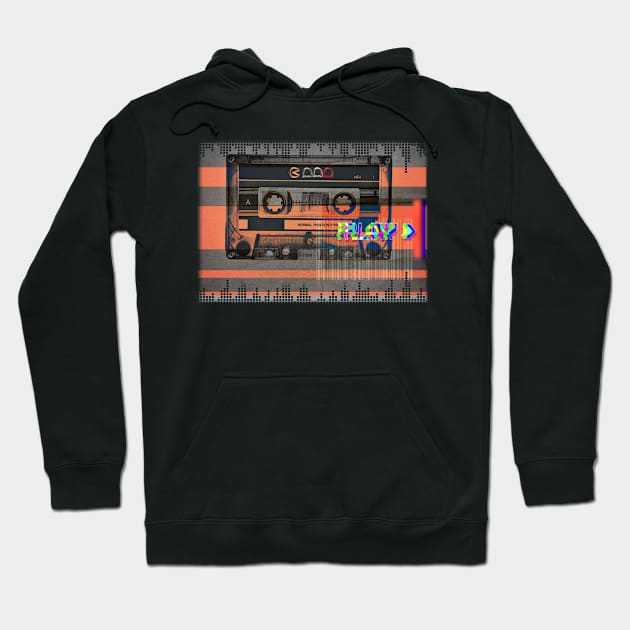 Press PLAY & let the music move you. Its your time to SHINE, get out there & dance retro glitch art VINTAGE EDGE Hoodie by originalsusie